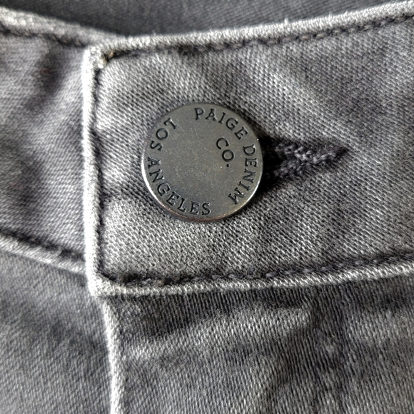 Paige Jeans Size 32 34X28 Faded Black Dover Ankle Zip Zipper Pockets Stretch USA - Picture 3 of 12